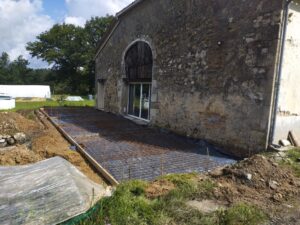 Réalisation d’une dalle béton sur la commune Cauvignac