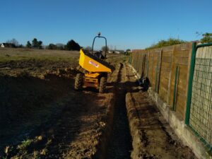 Réalisation de tranchées près de Langon