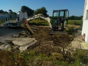 Réalisation d’une tranchée près de Langon