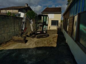 Terrassement sur chantier à Grignols près de Bordeaux